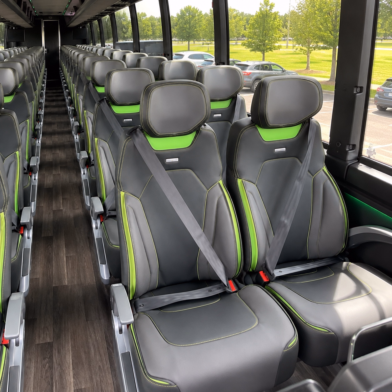 56 passenger charter bus interior