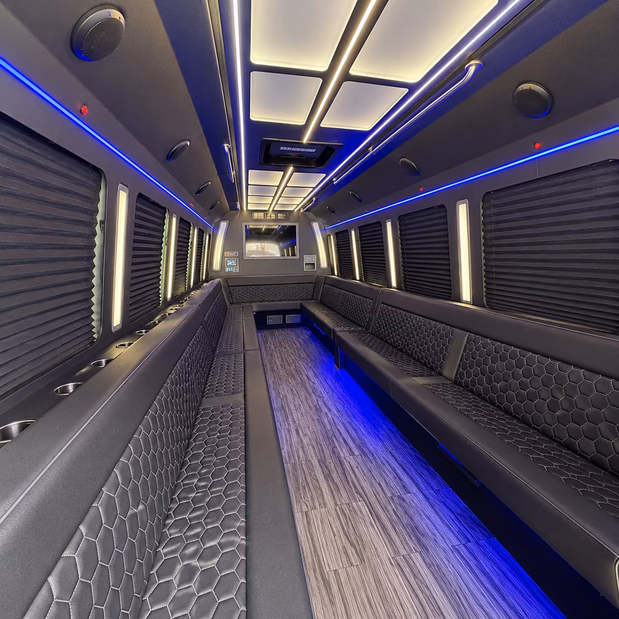 lynn 30 passenger party bus interior