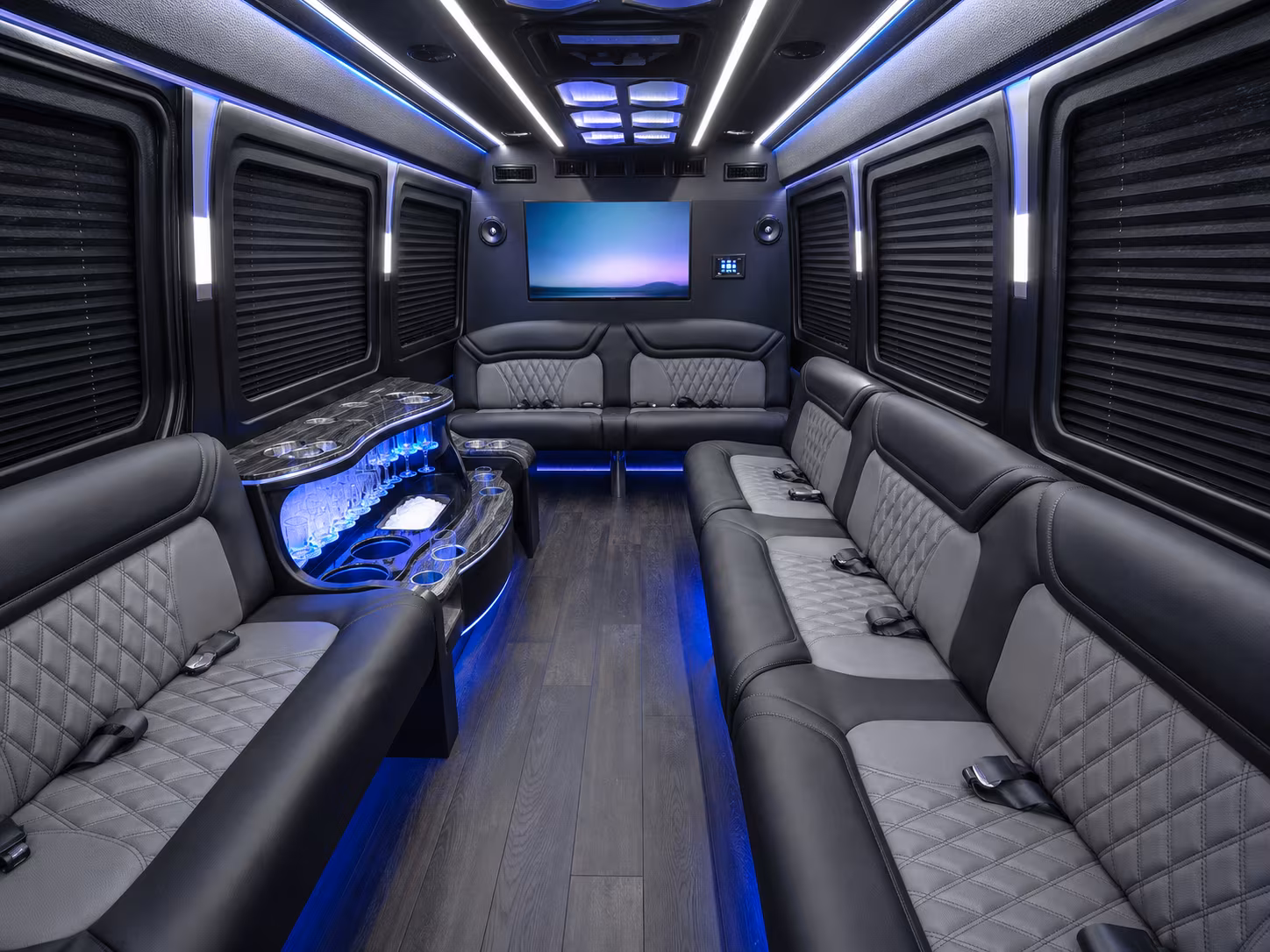 lynn 40 passenger party bus inside