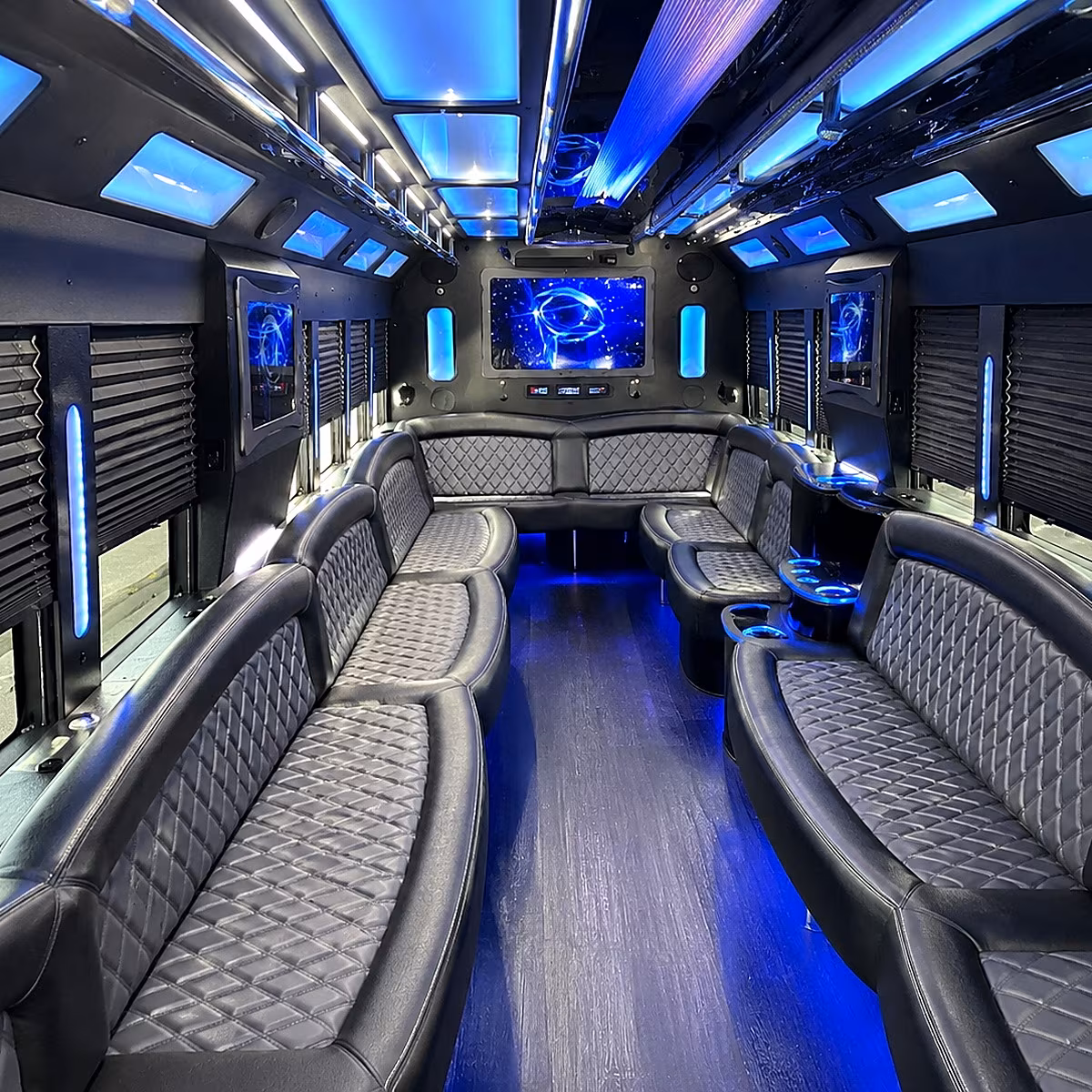 lynn 50 passenger party bus interior